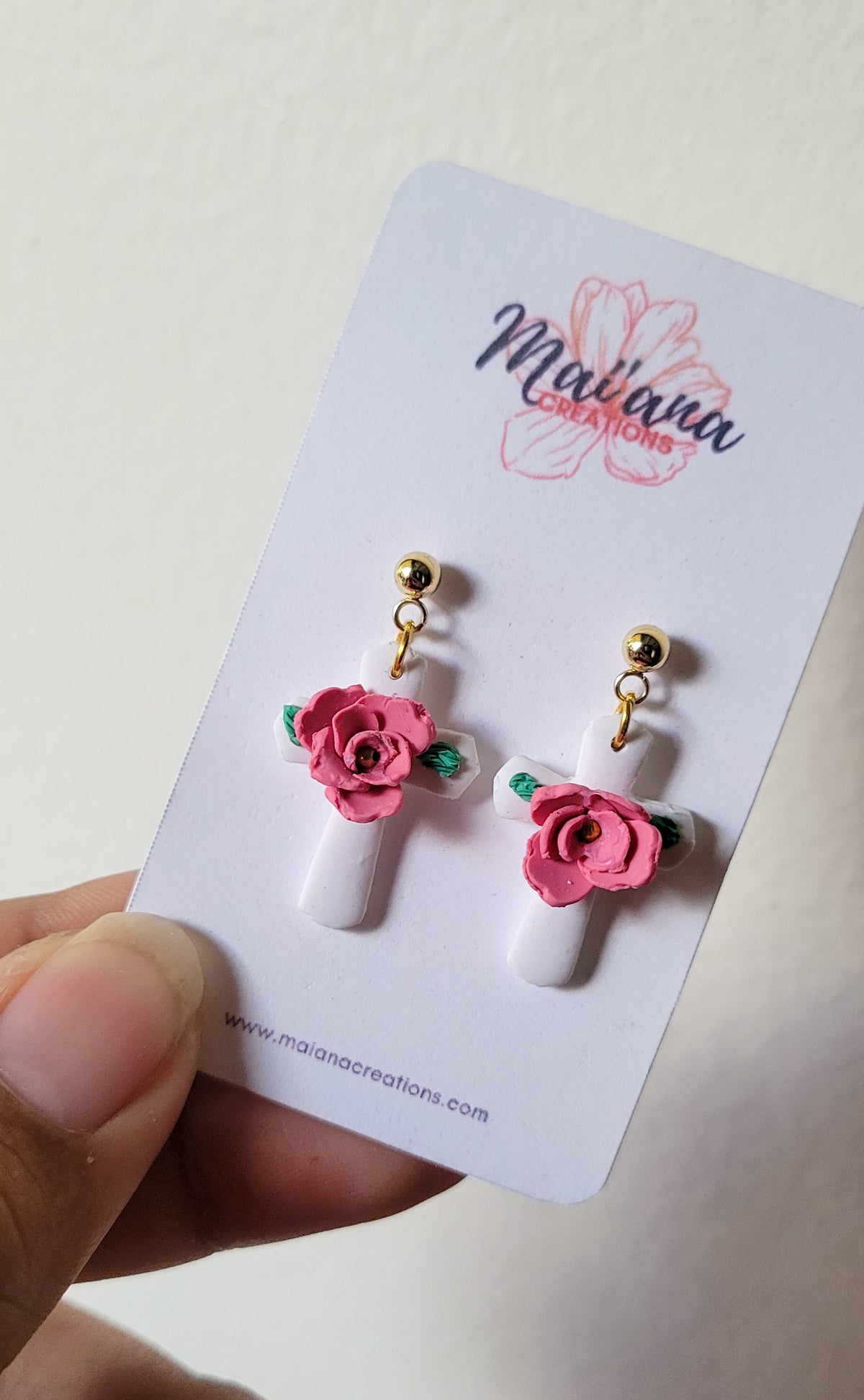 "Floral Cross" Dangle